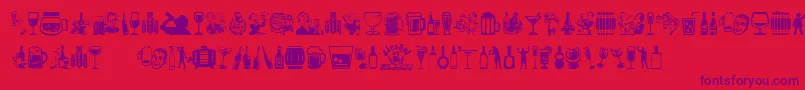 フォントAlcohol – 赤い背景に紫のフォント