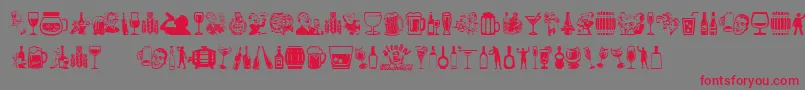 Alcohol-Schriftart – Rote Schriften auf grauem Hintergrund