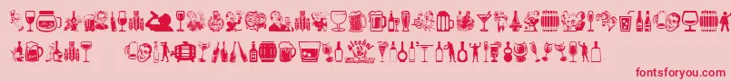 Alcohol Font – Red Fonts on Pink Background