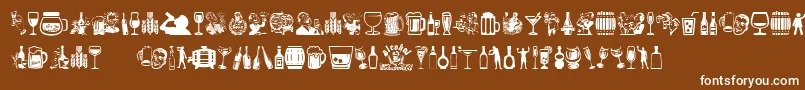 Alcohol-Schriftart – Weiße Schriften auf braunem Hintergrund