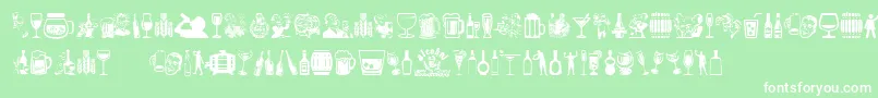 Alcohol-Schriftart – Weiße Schriften auf grünem Hintergrund