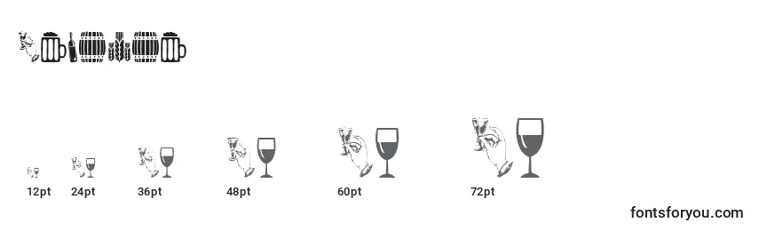 Größen der Schriftart Alcohol