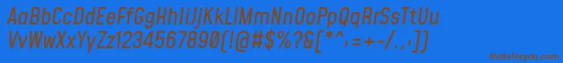 MohaveItalic Font – Brown Fonts on Blue Background