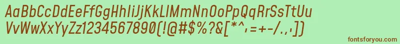 Fonte MohaveItalic – fontes marrons em um fundo verde