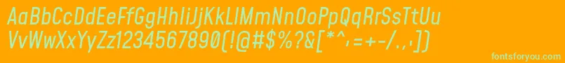 MohaveItalic-Schriftart – Grüne Schriften auf orangefarbenem Hintergrund