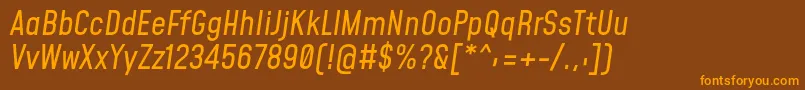 MohaveItalic-Schriftart – Orangefarbene Schriften auf braunem Hintergrund
