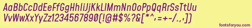 MohaveItalic Font – Purple Fonts on Yellow Background