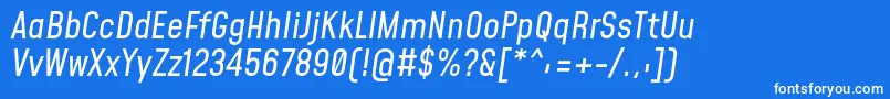 フォントMohaveItalic – 青い背景に白い文字