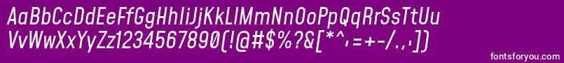 MohaveItalic-Schriftart – Weiße Schriften auf violettem Hintergrund