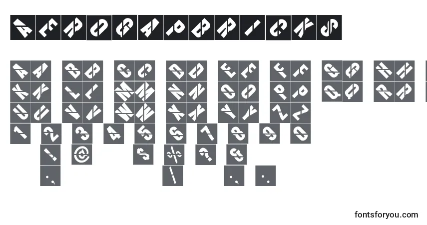 Schriftart Aerogapbricks – Alphabet, Zahlen, spezielle Symbole