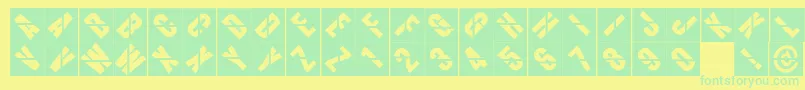 Czcionka Aerogapbricks – zielone czcionki na żółtym tle