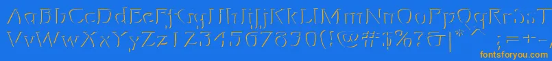 Mojarelief Font – Orange Fonts on Blue Background