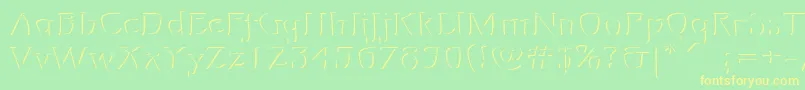 Mojarelief Font – Yellow Fonts on Green Background