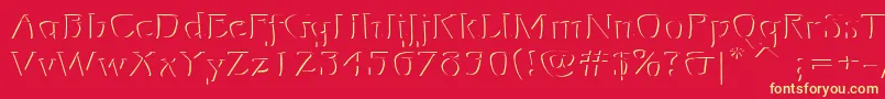 Mojarelief Font – Yellow Fonts on Red Background