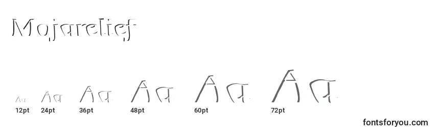 Размеры шрифта Mojarelief