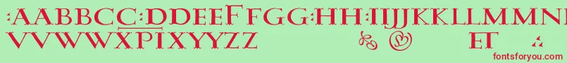 DamasusLdr Font – Red Fonts on Green Background