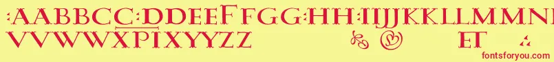 DamasusLdr Font – Red Fonts on Yellow Background