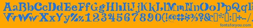 Versu Font – Blue Fonts on Orange Background