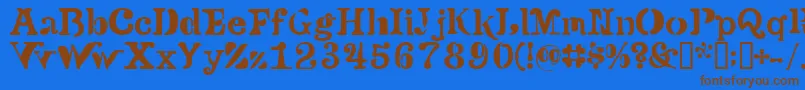 Versu Font – Brown Fonts on Blue Background