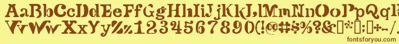 Versu-fontti – ruskeat fontit keltaisella taustalla