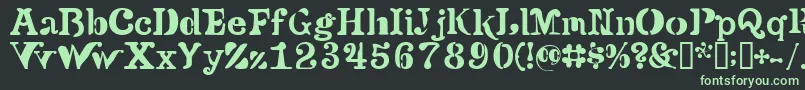 Versu-fontti – vihreät fontit mustalla taustalla