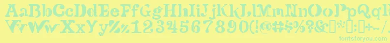 Versu Font – Green Fonts on Yellow Background