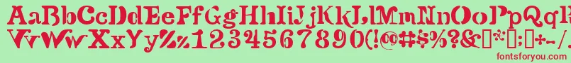 Versu Font – Red Fonts on Green Background