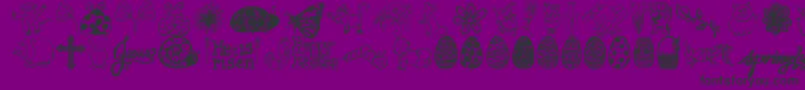 Jandaspringdoodles-Schriftart – Schwarze Schriften auf violettem Hintergrund