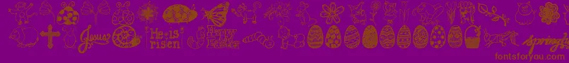 Fonte Jandaspringdoodles – fontes marrons em um fundo roxo