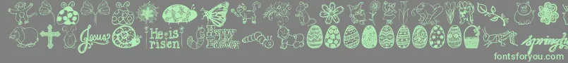 Jandaspringdoodles-Schriftart – Grüne Schriften auf grauem Hintergrund