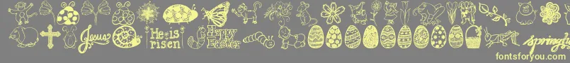 More about Jandaspringdoodles Font Jandaspringdoodles Font – Yellow Fonts on Gray Background