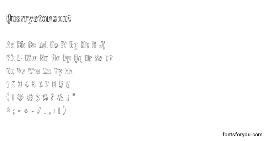 Шрифт Quarrystoneout – алфавит, цифры, специальные символы