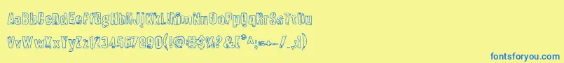 Quarrystoneout Font – Blue Fonts on Yellow Background