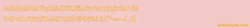 Quarrystoneout Font – Orange Fonts on Pink Background