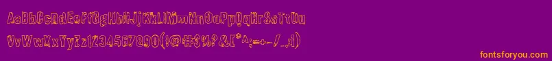 Шрифт Quarrystoneout – оранжевые шрифты на фиолетовом фоне