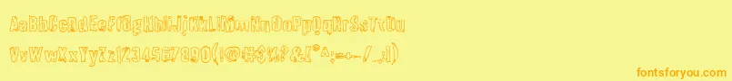 Quarrystoneout Font – Orange Fonts on Yellow Background