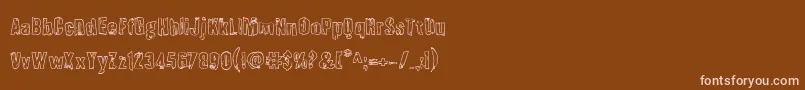 Quarrystoneout Font – Pink Fonts on Brown Background