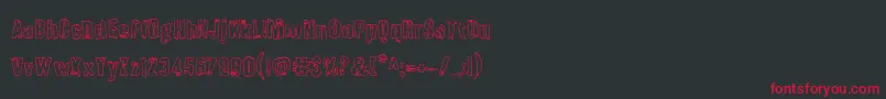 Quarrystoneout-Schriftart – Rote Schriften auf schwarzem Hintergrund