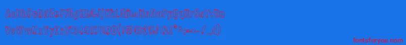 Quarrystoneout Font – Red Fonts on Blue Background