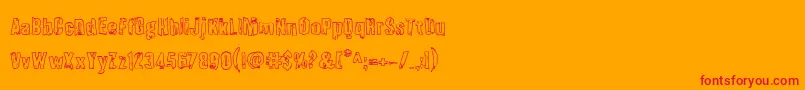 Quarrystoneout Font – Red Fonts on Orange Background