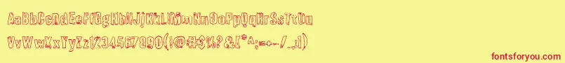 Quarrystoneout Font – Red Fonts on Yellow Background