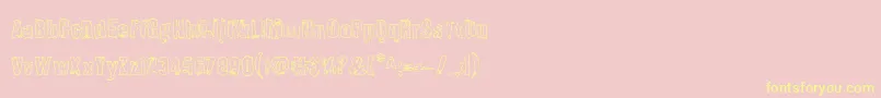 Quarrystoneout Font – Yellow Fonts on Pink Background