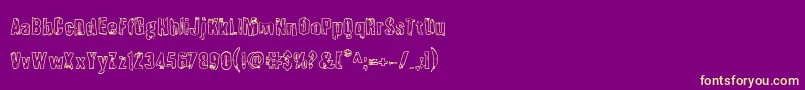 Шрифт Quarrystoneout – жёлтые шрифты на фиолетовом фоне