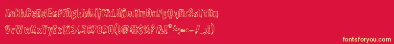 Quarrystoneout Font – Yellow Fonts on Red Background