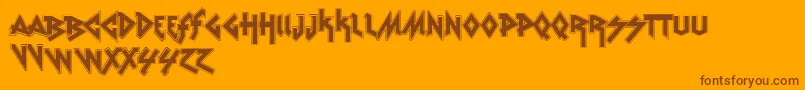 Czcionka VtksRudeMetalShadow – brązowe czcionki na pomarańczowym tle