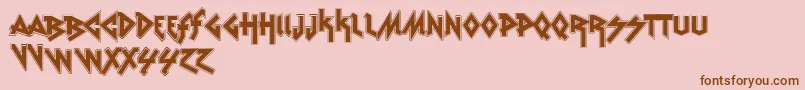 VtksRudeMetalShadow-Schriftart – Braune Schriften auf rosa Hintergrund