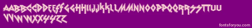 VtksRudeMetalShadow Font – Pink Fonts on Purple Background
