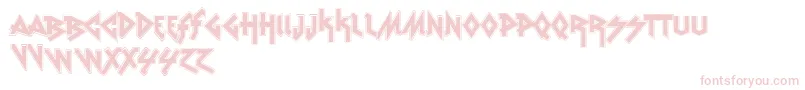 Fonte VtksRudeMetalShadow – fontes rosa em um fundo branco