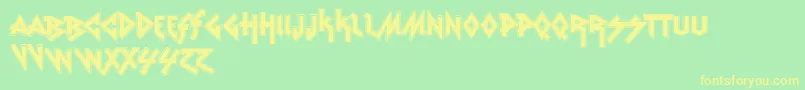 VtksRudeMetalShadow-Schriftart – Gelbe Schriften auf grünem Hintergrund