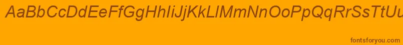 ArialSpecialG1Italic Font – Brown Fonts on Orange Background